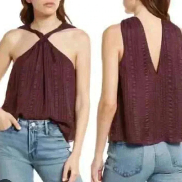 Frame Denim Tops - Frame Deep Purple Silk Tank top size Large, silk, casual, boho, halter, tank top